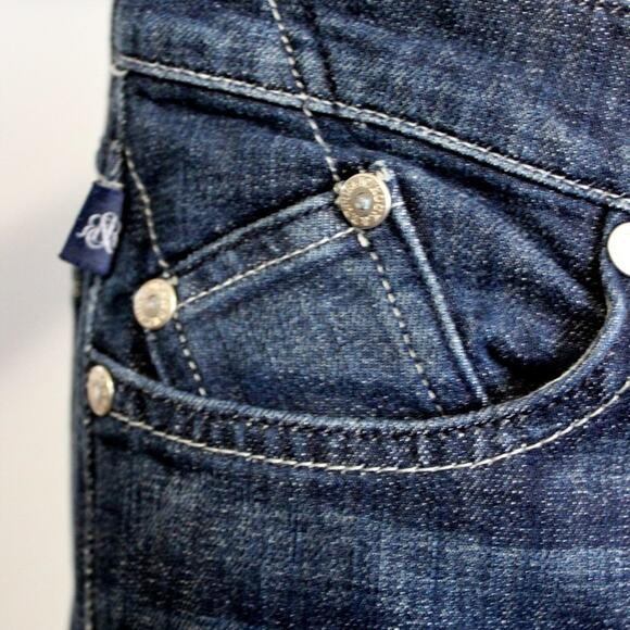 ROCK & REPUBLIC Denim Dark Wash Jeans Size 26 Embroidered Pocket "Kasandra" - Picture 5 of 10